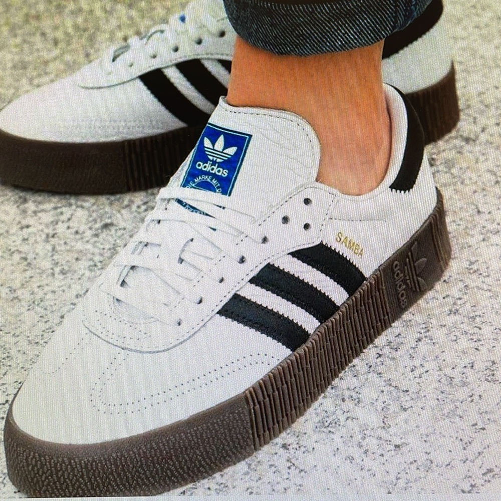 Adidas Sambarose White Platform sneakers 7.5
